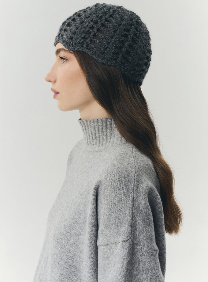 Шапка кроше з альпаки сіра IN.WOVEN (INWVN_SHA_CRS_31_gr_w)
