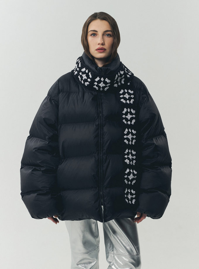 Шарф-міні чорний IN.WOVEN (INWVN_SHF_MIN_21_bl_w)