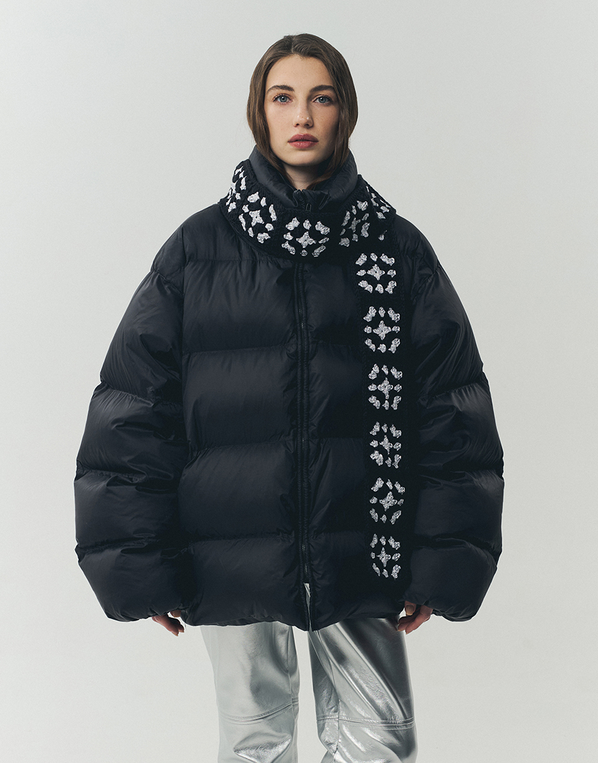 0K5A9791 Шарф-міні чорний IN.WOVEN (INWVN_SHF_MIN_21_bl_w) - фото 2