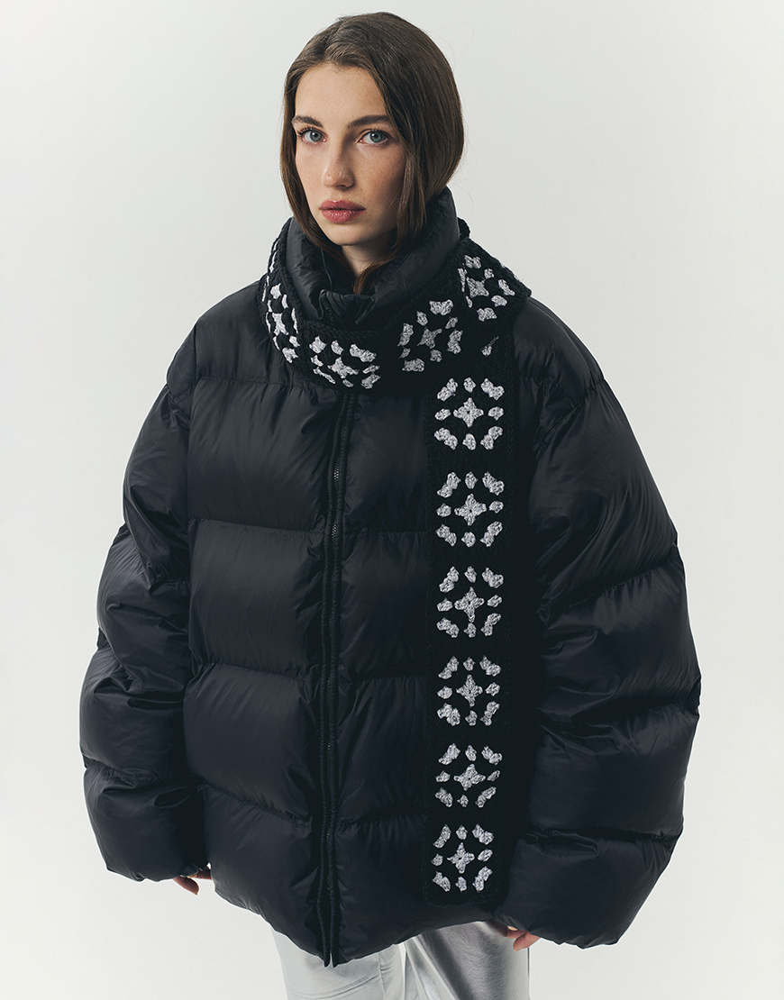 0K5A9821 Шарф-міні чорний IN.WOVEN (INWVN_SHF_MIN_21_bl_w) - фото 4