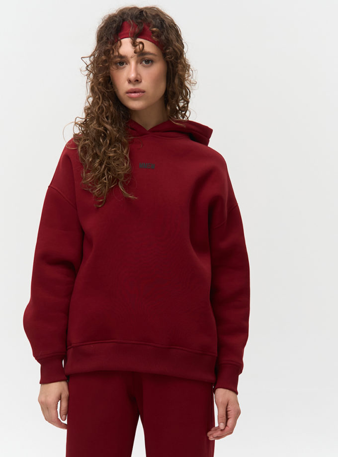 Худі з відстрочкою утеплене W26 бордо MMSW (MMSW_hood-W26-BG)