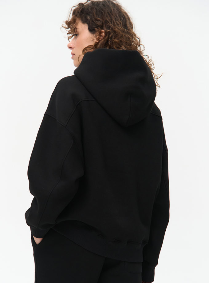 Худі з відстрочкою утеплене W26 світлий чорне MMSW (MMSW_hood-W26-BL)