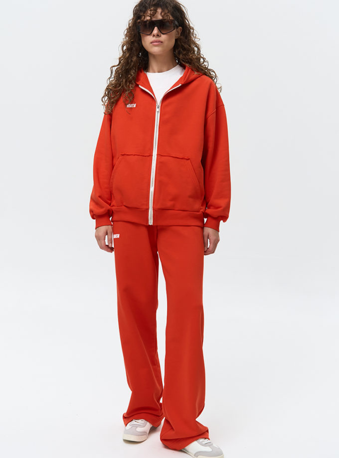 Худі подовжений на блискавці червоний MMSW (MMSW_hood-SSOS-28)