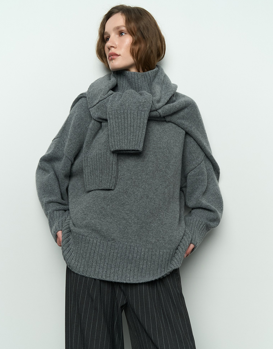 1AK02551_resized Вовняний светр Mellow сірий SAVOUR (SVR_JR-1201_grey) - фото 6