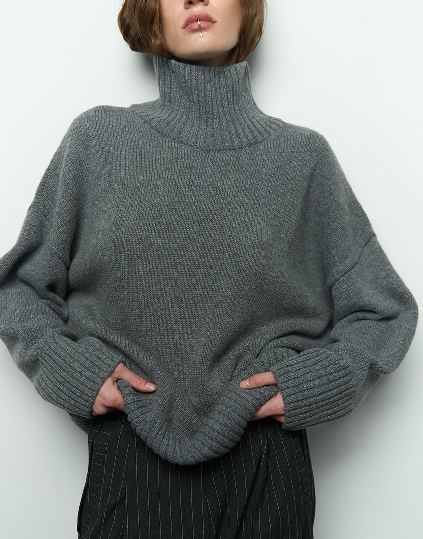 1AK02661_resized Вовняний светр Mellow сірий SAVOUR (SVR_JR-1201_grey) - фото 4