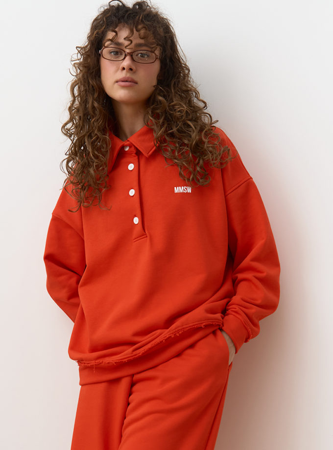 Світшот-поло SS25 червоний MMSW (MMSW_hood-SS25-RD)