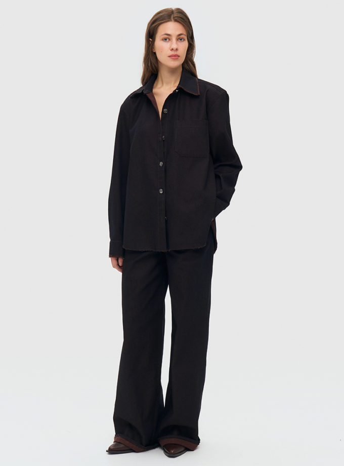 Джинси з підворотом - коричневі WKMF (WKMF_284_2)