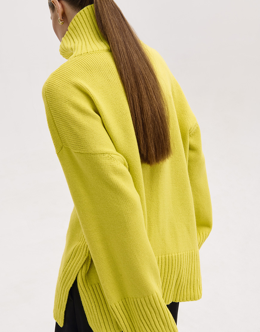 8379_PS Светр з вовни мериноса FIORE BIANCO (FRBC_FBmer_lem) - фото 2