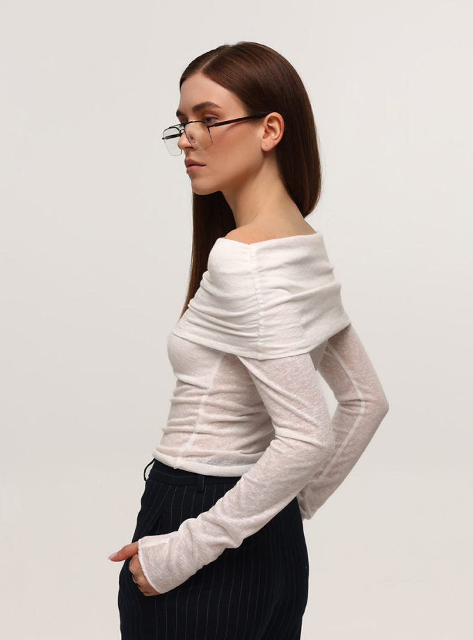 Тендітний базовий лонгслів з відкритими плечима LiSOLODKA (LS_0029_25)