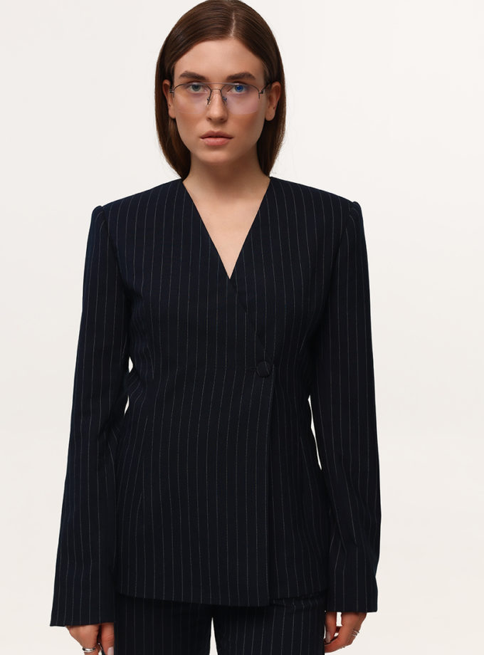 Жакет приталений в білу смужку LiSOLODKA (LS_0033_25)