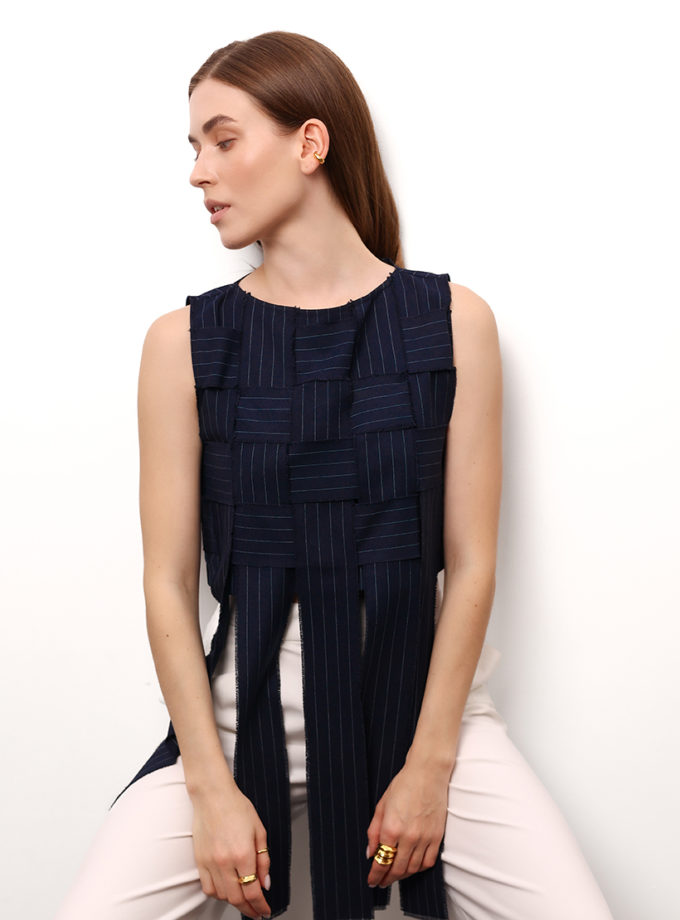 Топ прямого крою з плетінням та бахромою LiSOLODKA (LS_0034_25)