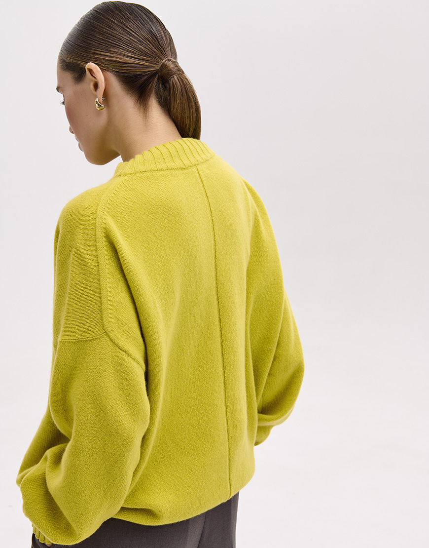 9648_PS Светр об'ємний з вовни мериноса та кашеміру FIORE BIANCO (FRBC_cash_lemon) - фото 2