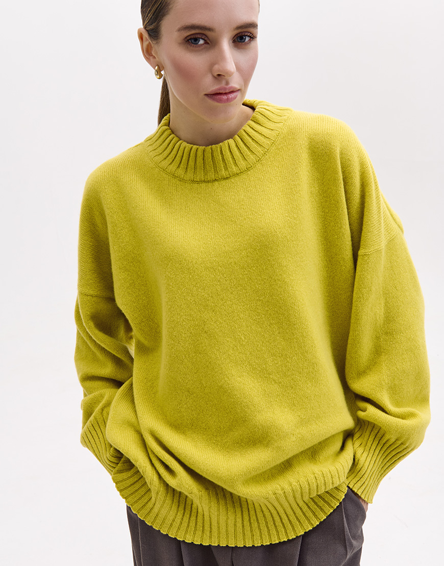 9688_PS Светр об'ємний з вовни мериноса та кашеміру FIORE BIANCO (FRBC_cash_lemon) - фото 4