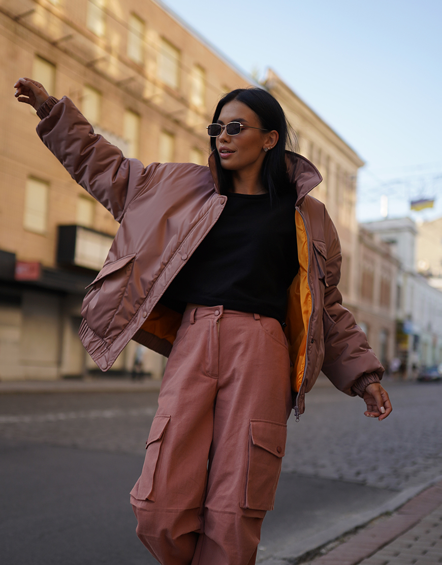 DSC00006 Плащовий демісезонний бомбер теракотовий GET DRESSED. (GD_WS25_11) - фото 2