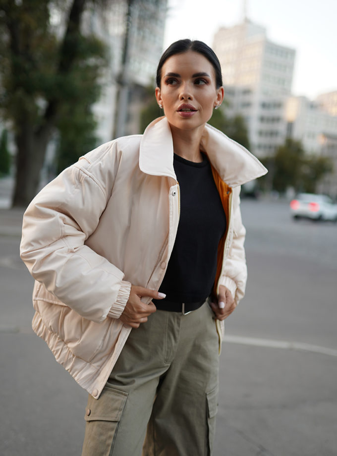 Плащовий демісезонний бомбер ванільний GET DRESSED. (GD_WGD_WS25_12-1)