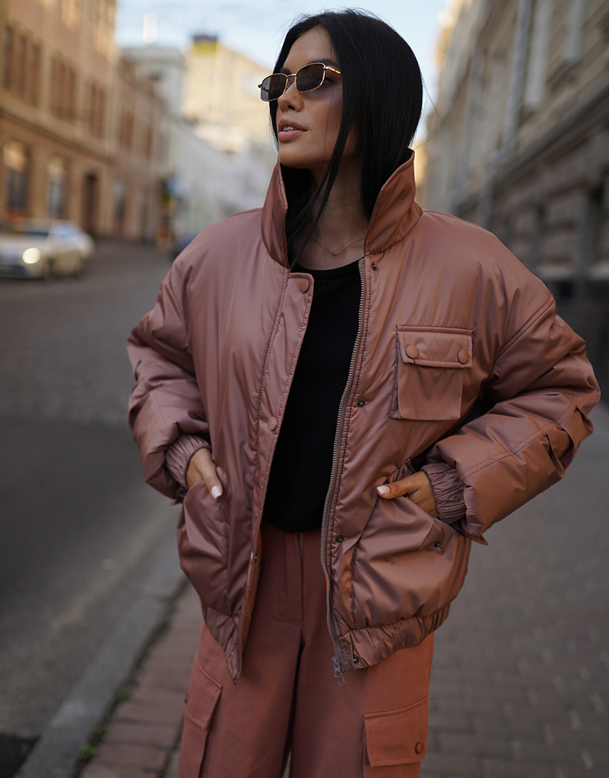 DSC09982 Плащовий демісезонний бомбер теракотовий GET DRESSED. (GD_WS25_11) - фото 5