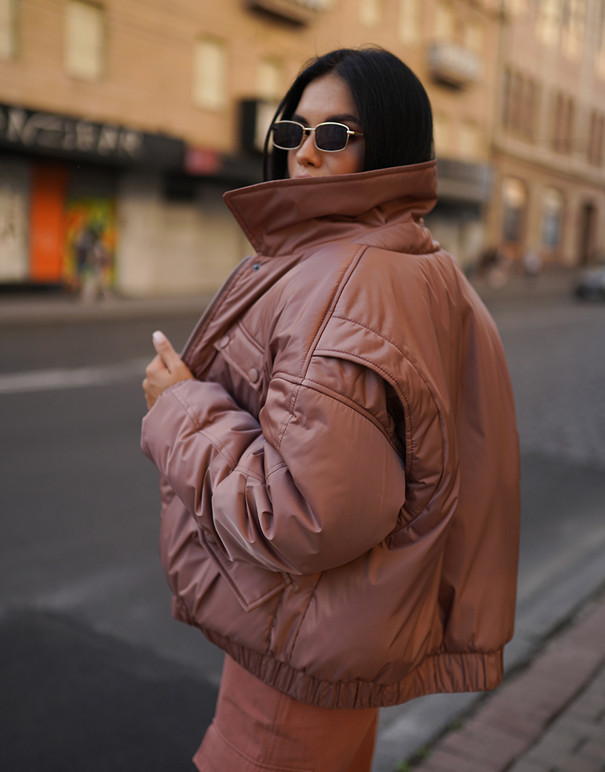 DSC09989 Плащовий демісезонний бомбер теракотовий GET DRESSED. (GD_WS25_11) - фото 6