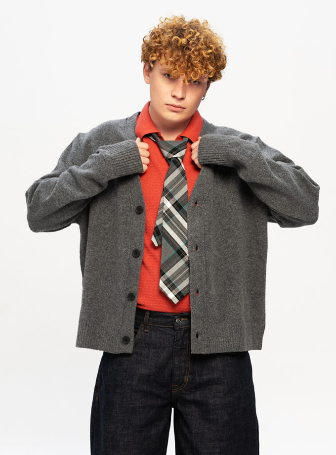 Краватка Unisex Gray with turquoise CRAVATTA (CRV_KS_SS42_40)