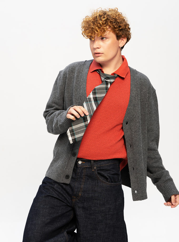 Краватка Unisex Gray with turquoise CRAVATTA (CRV_KS_SS42_40)