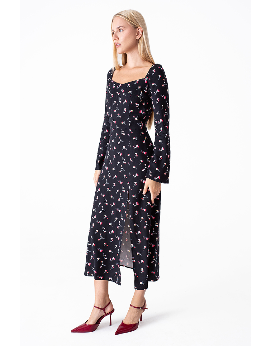 IMG_5789 — копия — копия-2 Сукня з розрізом у квітковий принт MAGNETIC (MGN_1744BK) - фото 4