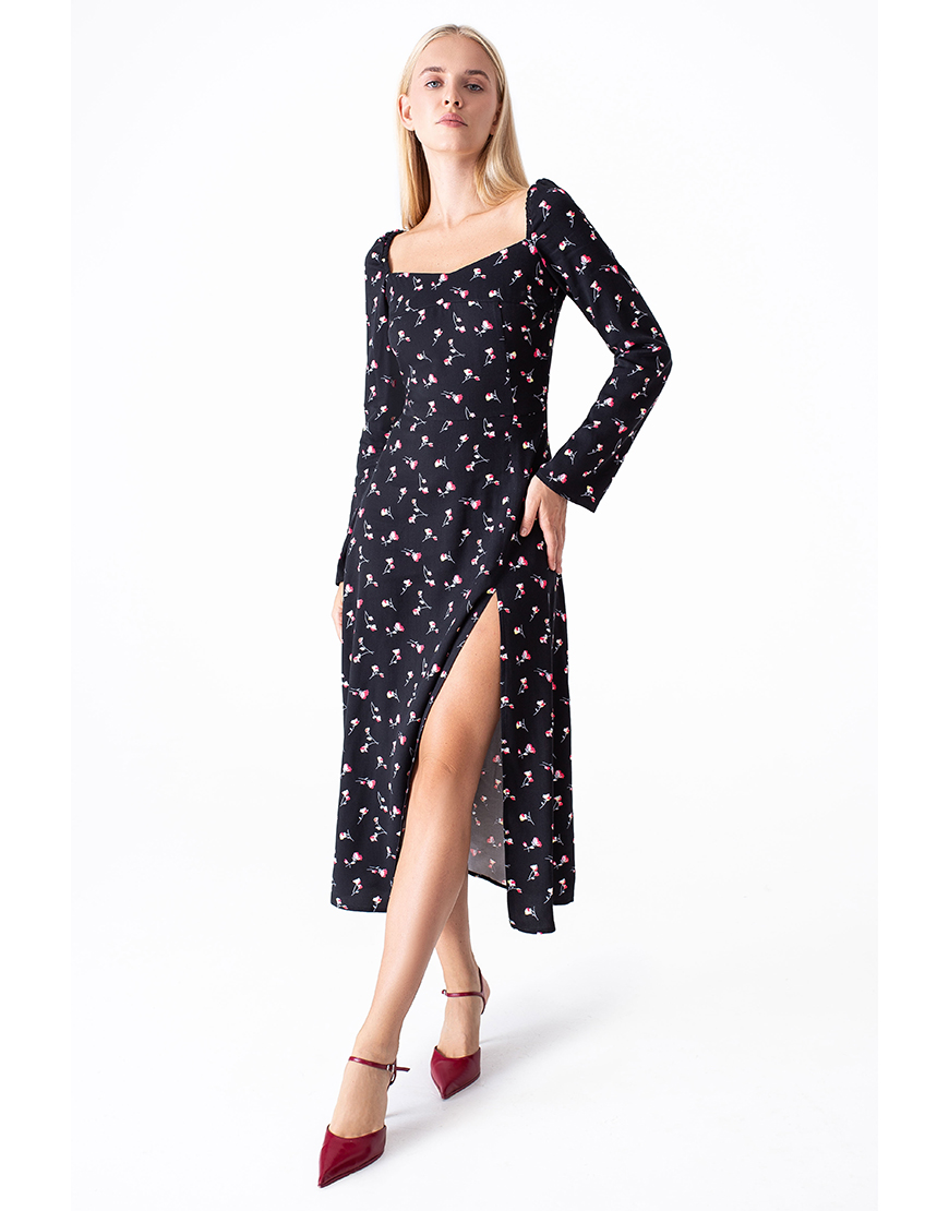 IMG_5812 — копия — копия-2 Сукня з розрізом у квітковий принт MAGNETIC (MGN_1744BK) - фото 2