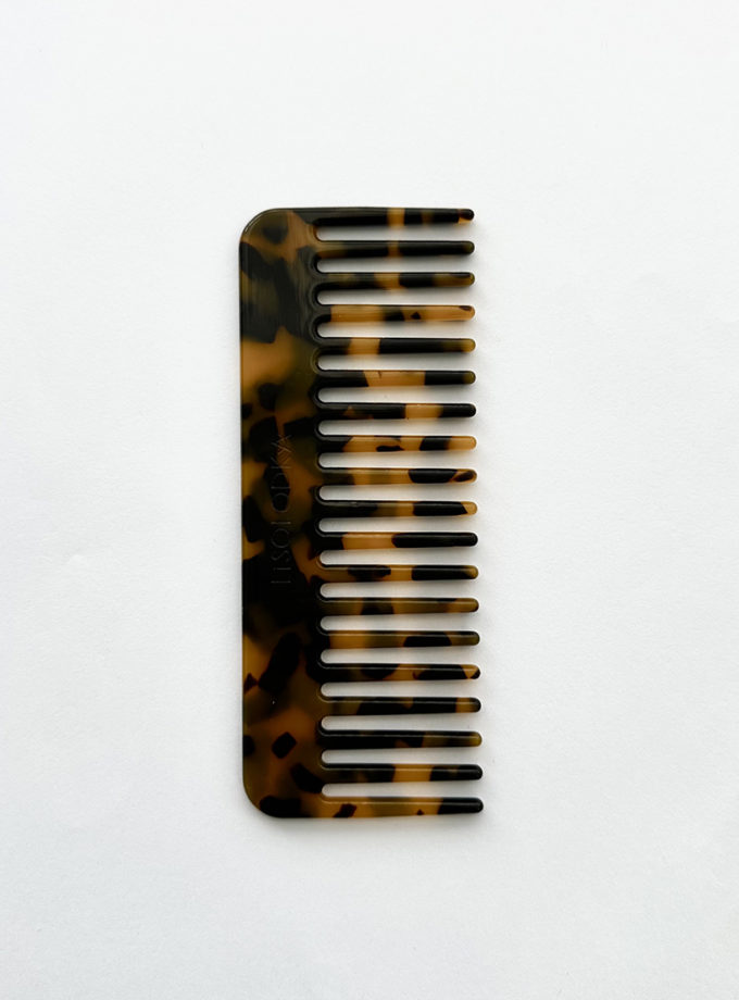 Гребінець з лого Lisolodka коричневий в шкіряному чохлі LiSOLODKA (LS_0027_25_br)