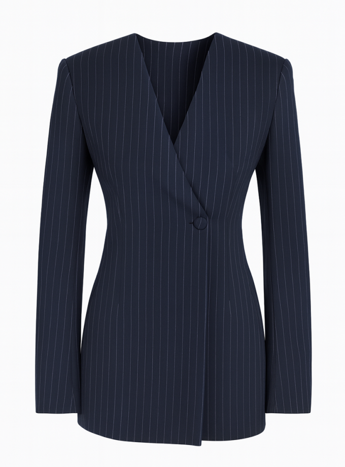 Жакет приталений в білу смужку LiSOLODKA (LS_0033_25)