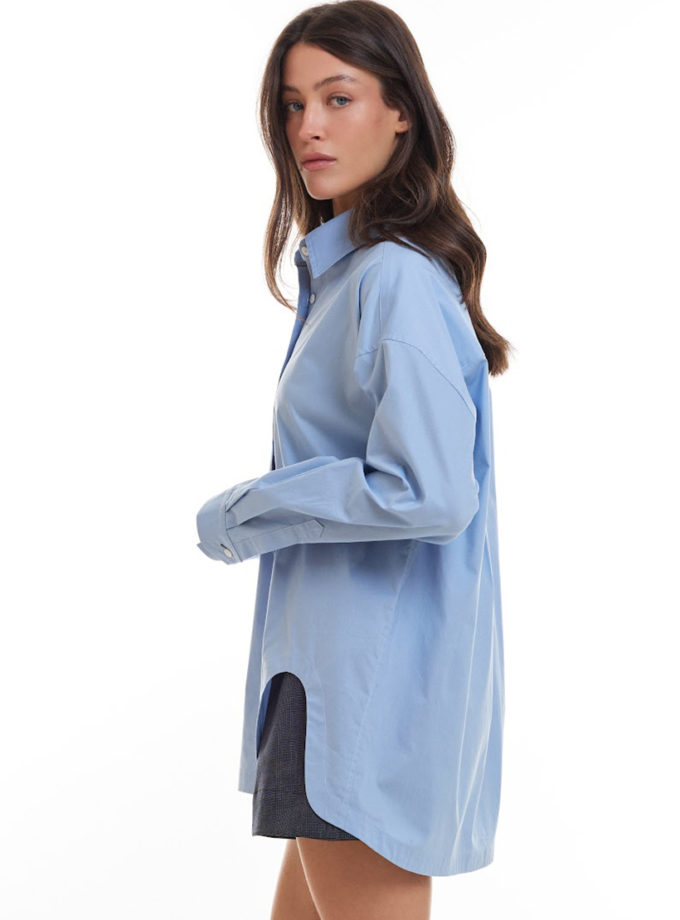 Сорочка з фігурним низом у блакитному ATTIE (ATT_SHRTBLU07)