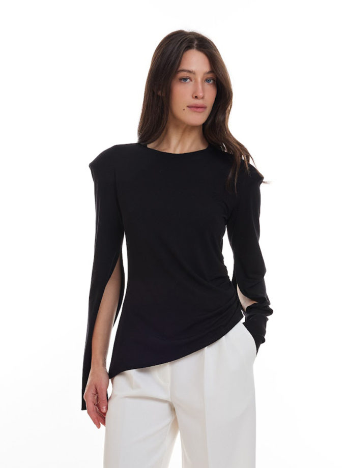 Асиметричний лонгслів з підплічниками ATTIE (ATT_LNGSLVBLCK07)