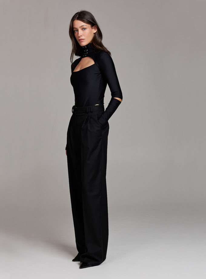 Брюки з шерсті прямого крою ATTIE (ATT_PNTSBLC07)