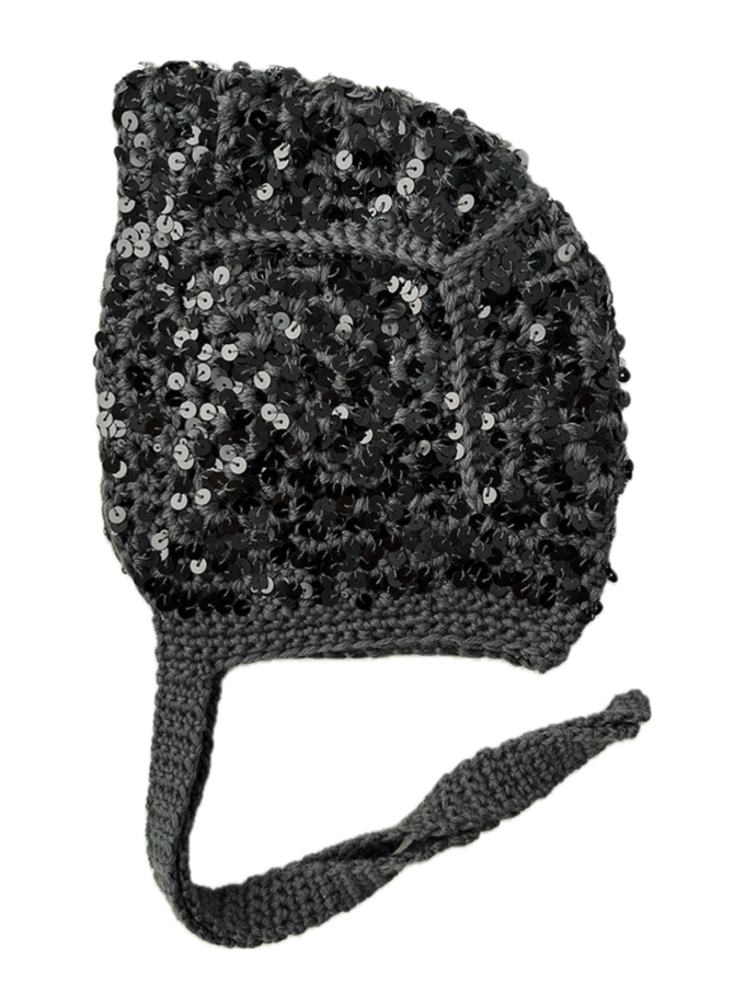 Чепчик з лелітками темно-сірий IN.WOVEN (INWVN_CHP_SEQ_44_dg_w)