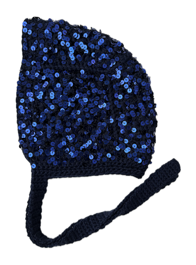 Чепчик з лелітками синій IN.WOVEN (INWVN_CHP_SEQ_42_bl_w)