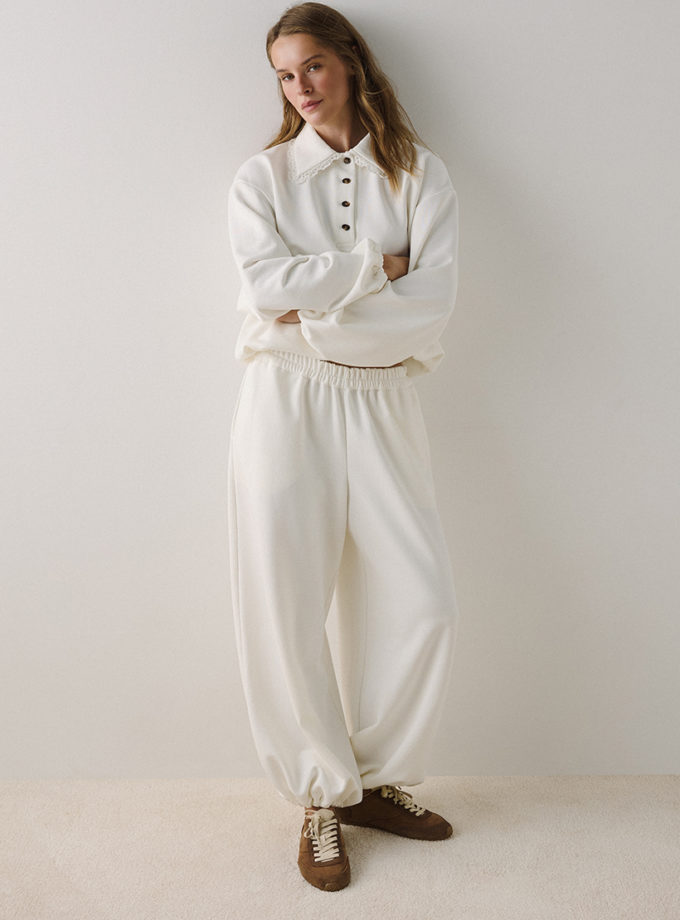 Штани на резинці Basic - білі NYNI (NN_TE_BC1_11_kapsula)