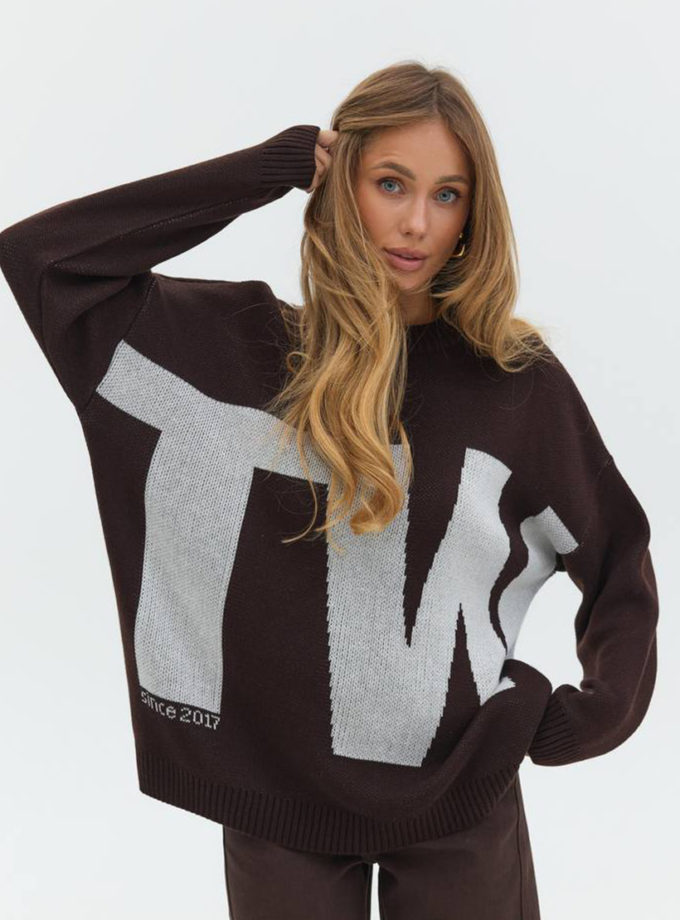 Светр з принтом Twice коричневий TWICE (TWC_TW240845151_br) - фото 11