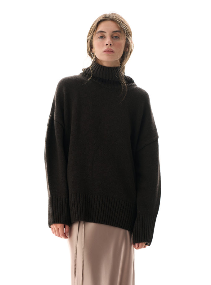 Вовняний светр Mellow шоколадний SAVOUR (SVR_JR-1334-ch)