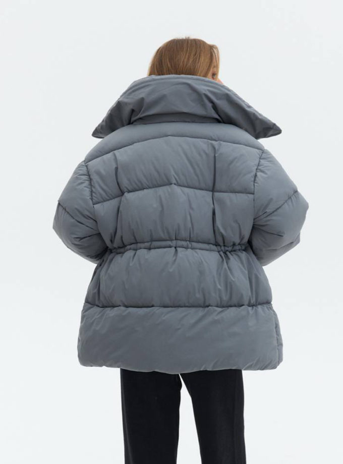 Пуховик на затяжках сірий TWICE (TWC_OW2504053211_gr)