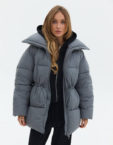 Пуховик на затяжках сірий TWICE (TWC_OW2504053211_gr)
