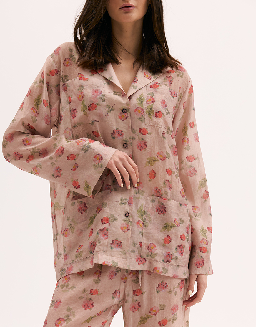 xmbm1106 Сорочка-жакет в троянди XM BY MALINOVSKAYA (XM_Monet_6__35) - фото 2