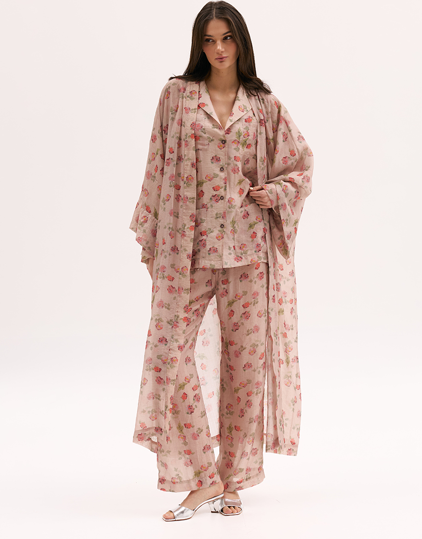 xmbm1121 Сорочка-жакет в троянди XM BY MALINOVSKAYA (XM_Monet_6__35) - фото 5