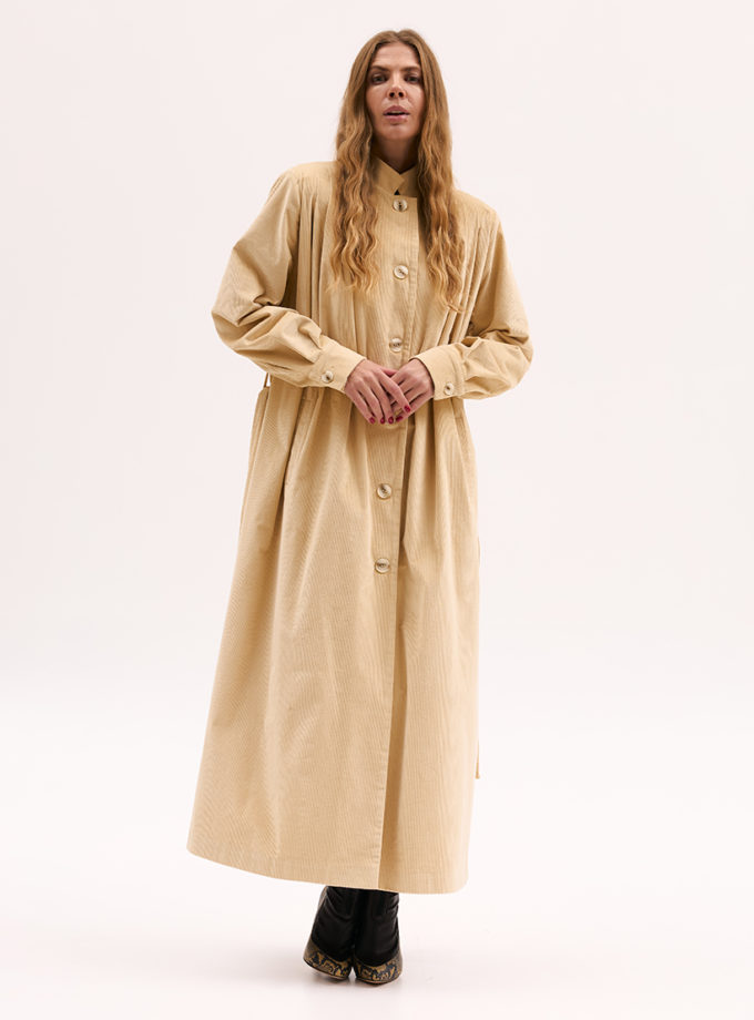 Тренч з вельвету в пісочному кольорі XM BY MALINOVSKAYA (XM_Monet_9__35)