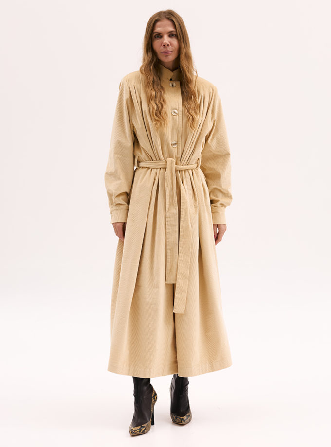 Тренч з вельвету в пісочному кольорі XM BY MALINOVSKAYA (XM_Monet_9__35)