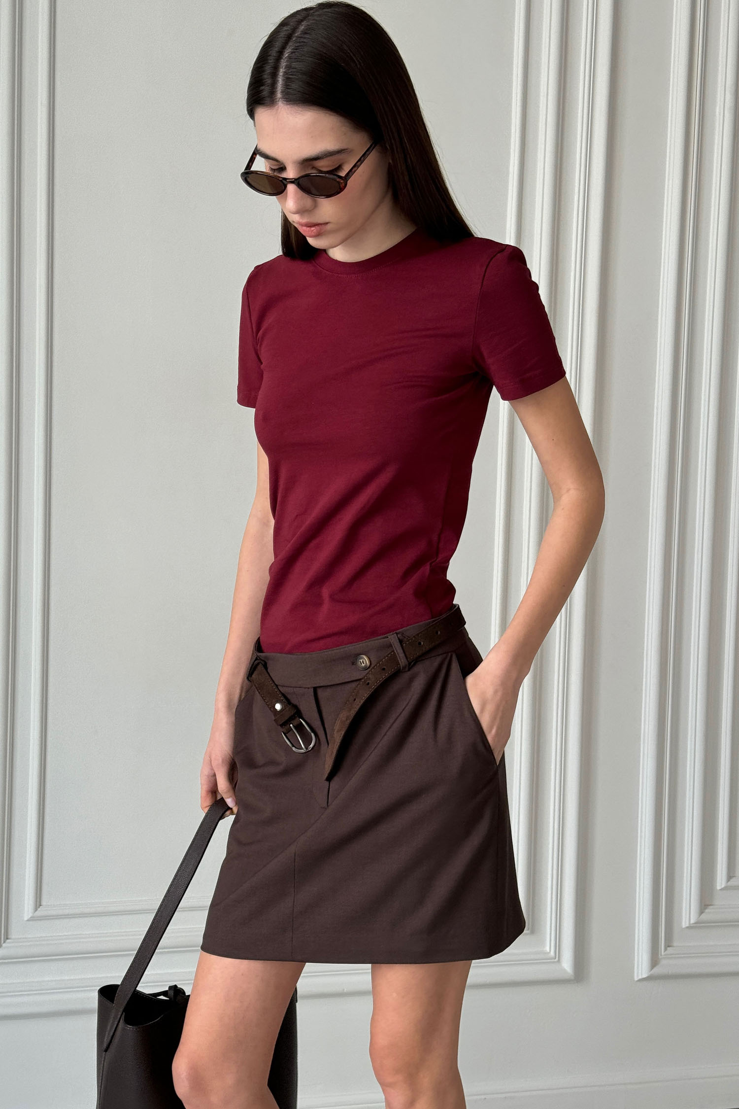 00002641-7 Замшевий ремінь із нікелевою пряжкою 25 мм шоколадний THE LACE (TLA_00002641) - фото 7