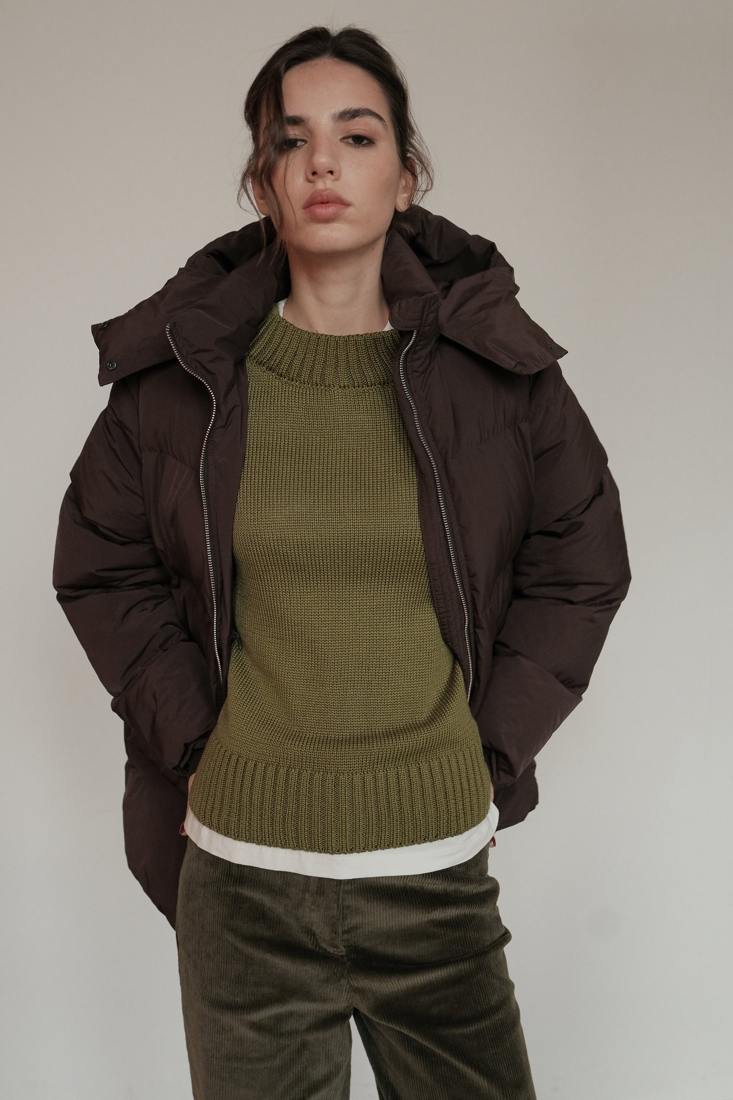 00003667-4 Джемпер вовняний прямого крою оливковий THE LACE (TLA_00003667) - фото 4