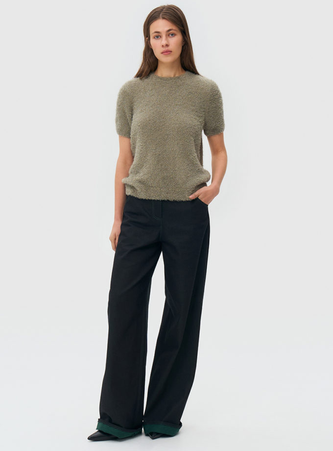 Джинси з підворотом - зелені WKMF (WKMF_284_3)