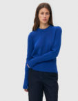 В'язаний светр з круглим вирізом - синій WKMF (WKMF_289_1) - фото 5