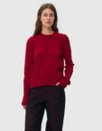 В'язаний светр з круглим вирізом - червоний WKMF (WKMF_288_1)