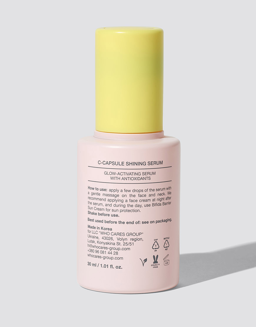 12_c-capsule serum57804 Мультивітамінна сироватка для обличчя з вітаміном С Shining C-Capsule Serum WHOCARES (WC_5859) - фото 2