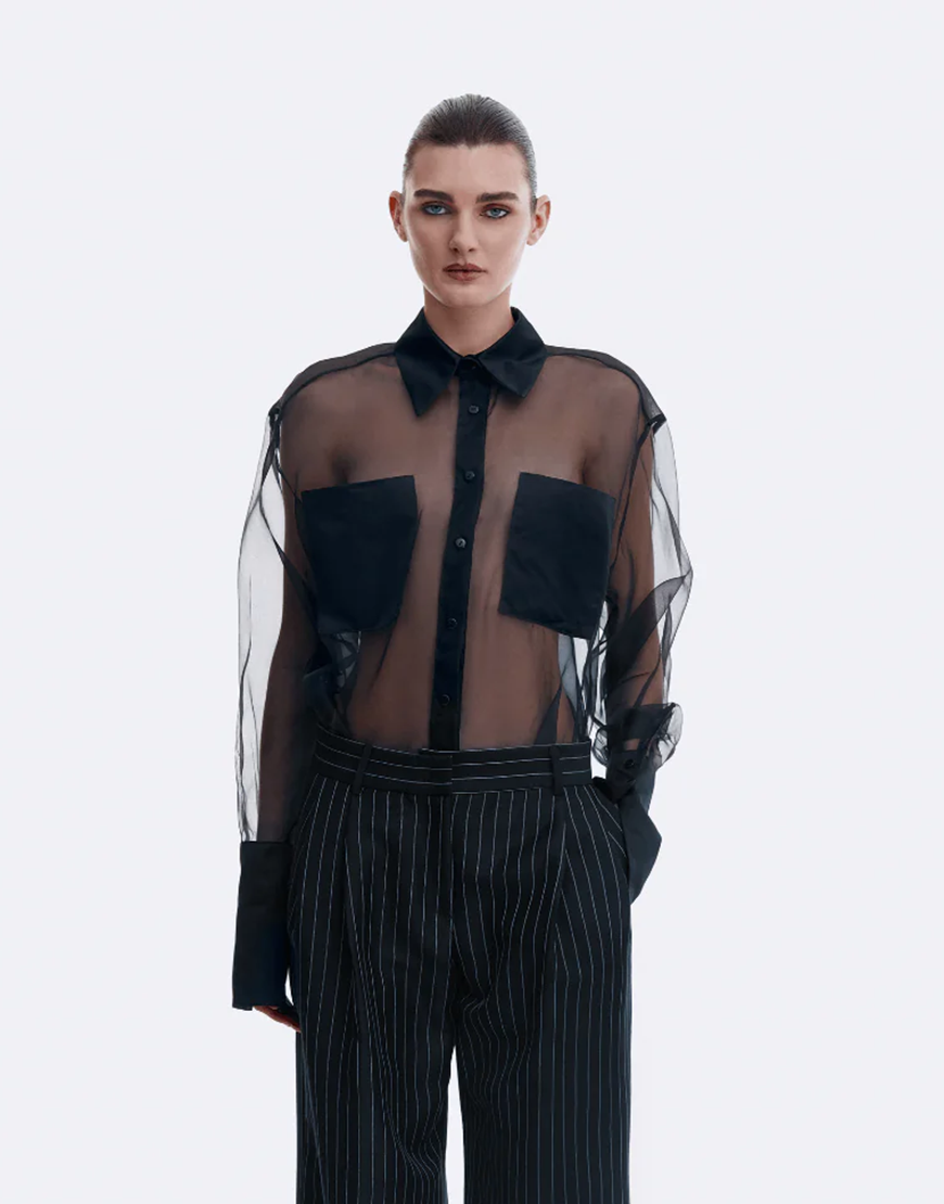 16_0a8d3572-e6e8-4164-9de3-3e58a739f97f Сорочка прозора чорна AMBITNA (Ambtn_28) - фото 2