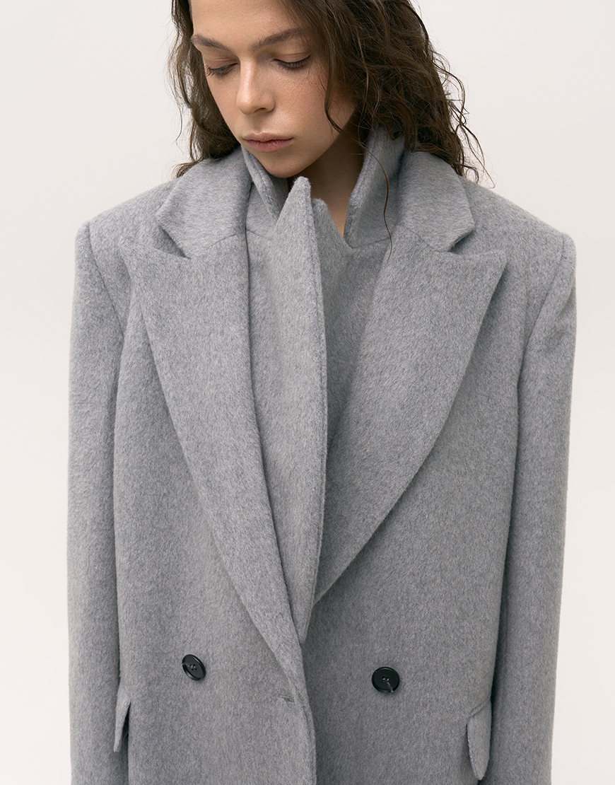1958 Вовняне пальто сіре ALEXANDER VANAVI (AV_OLGA_01) - фото 3