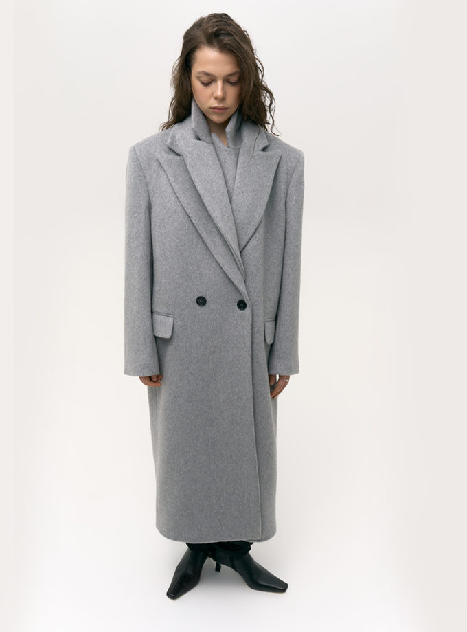 Вовняне пальто сіре ALEXANDER VANAVI (AV_OLGA_01)